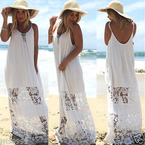women summer long maxi party beach dresses white lace women chiffon beach cover ups dress s-xl
women summer long maxi party beach dresses white lace women chiffon beach cover ups dress s-xl
