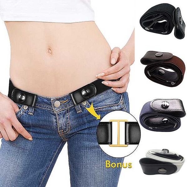 2020 мужчины женщины waistband регулируемое нет пряжка stretch эластичный пояс пряжки ремня-free ремень для джинс pant, Black;brown