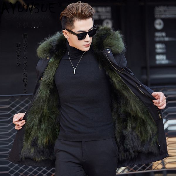 ayunsue real fur coat men's winter jacket man coats raccoon fur parka long luxury jackets for men winterjas heren kj813, Black
ayunsue real fur coat men's winter jacket man coats raccoon fur parka long luxury jackets for men winterjas heren kj813, Black