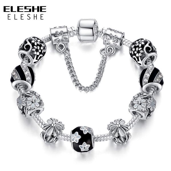 eleshe authentic enamel silver crystal beads charm bracelet for women with safety chain strand bracelet bangle mother's day gift, Golden;silver
eleshe authentic enamel silver crystal beads charm bracelet for women with safety chain strand bracelet bangle mother's day gift, Golden;silver