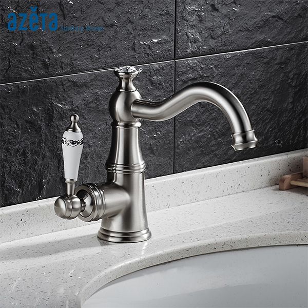 azeta bathroom crystal faucet brushed nickel brass basin mixer tap ceramic single handle wash basin faucet t2406bn
azeta bathroom crystal faucet brushed nickel brass basin mixer tap ceramic single handle wash basin faucet t2406bn