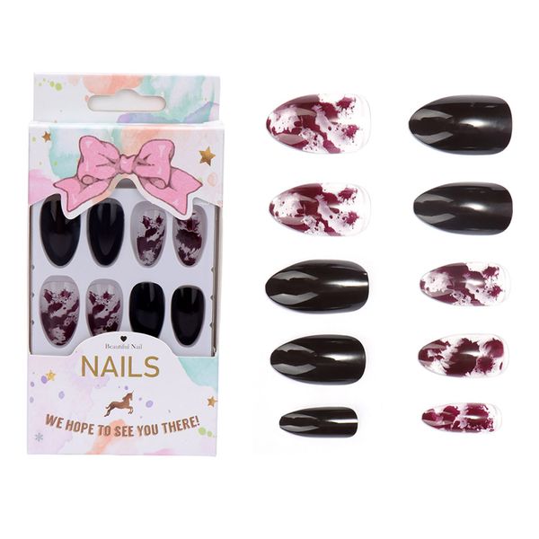 24pcs/set pointed ink finished false nails middle-long lady full nail tips finger art bride nail art decorations, Red;gold
24pcs/set pointed ink finished false nails middle-long lady full nail tips finger art bride nail art decorations, Red;gold