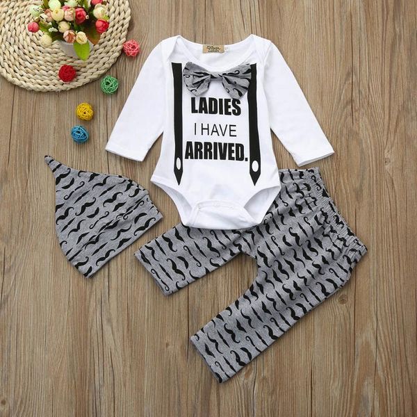 3pcs infant baby boys sets outfits letter long sleeve romper+pants+hat outfits clothes newborn baby summer sets roupa infantil, White
3pcs infant baby boys sets outfits letter long sleeve romper+pants+hat outfits clothes newborn baby summer sets roupa infantil, White
