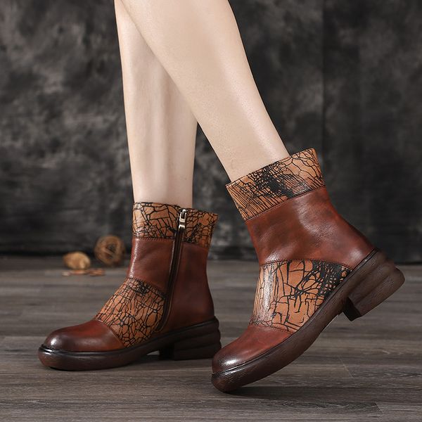 mixed color women ankle boots 2019 vallu new original leather female handmade retro female shoes platform boots, Black
mixed color women ankle boots 2019 vallu new original leather female handmade retro female shoes platform boots, Black