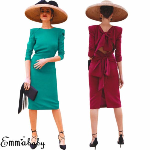 new arrival women formal party dress bandage long sleeve bowknot backless wedding evening party clubwear bodycon slim dress, Black;gray
new arrival women formal party dress bandage long sleeve bowknot backless wedding evening party clubwear bodycon slim dress, Black;gray