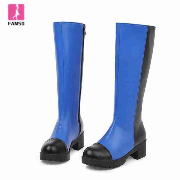 famso 2019 shoes women boots round toe high heels patchwork knee high boots winter long motorcycle, Black
famso 2019 shoes women boots round toe high heels patchwork knee high boots winter long motorcycle, Black