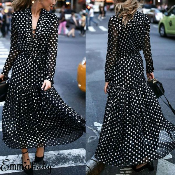 богемный стиль женское платье sexy vintage maxi polka dot v-образным вырезом wrap dress элегантные женские платья вечерние платья с высокой, Black;gray
богемный стиль женское платье sexy vintage maxi polka dot v-образным вырезом wrap dress элегантные женские платья вечерние платья с высокой, Black;gray