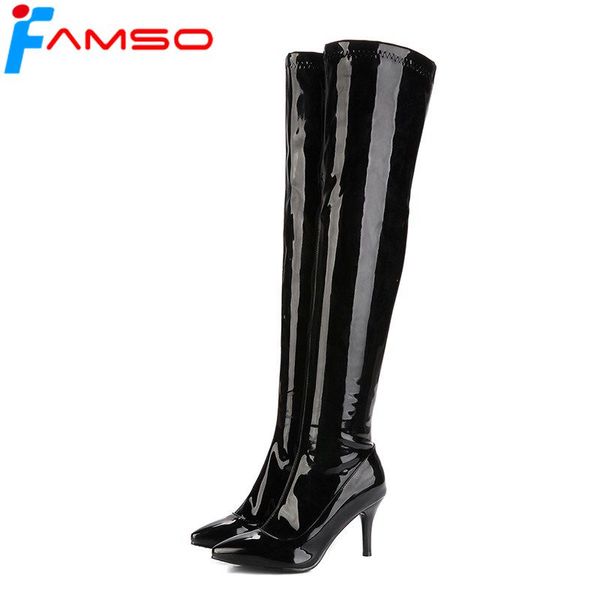 famso 2019 big size34-43 shoes women boots black red patent leather motorcycle boots winter party shoes women's snow
famso 2019 big size34-43 shoes women boots black red patent leather motorcycle boots winter party shoes women's snow
