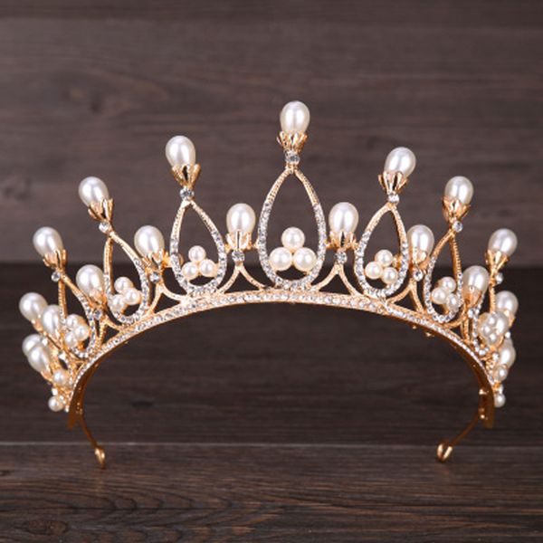 simulated pearl gold crowns rhinestone hair jewelry for bride women queen princess tiara crown wedding hair accessories gifts, Golden;white
simulated pearl gold crowns rhinestone hair jewelry for bride women queen princess tiara crown wedding hair accessories gifts, Golden;white