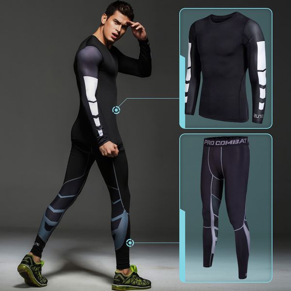 running sets men gym fitness clothing sportswear male basketball jerseys training suit compression kits, Black;blue
running sets men gym fitness clothing sportswear male basketball jerseys training suit compression kits, Black;blue
