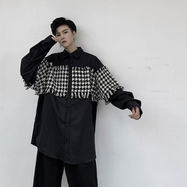 homens vintage moda xadrez splice solto casual manga longa camisa masculina streetwear hip hop vestido de festa camisa casaco, White;black
homens vintage moda xadrez splice solto casual manga longa camisa masculina streetwear hip hop vestido de festa camisa casaco, White;black
