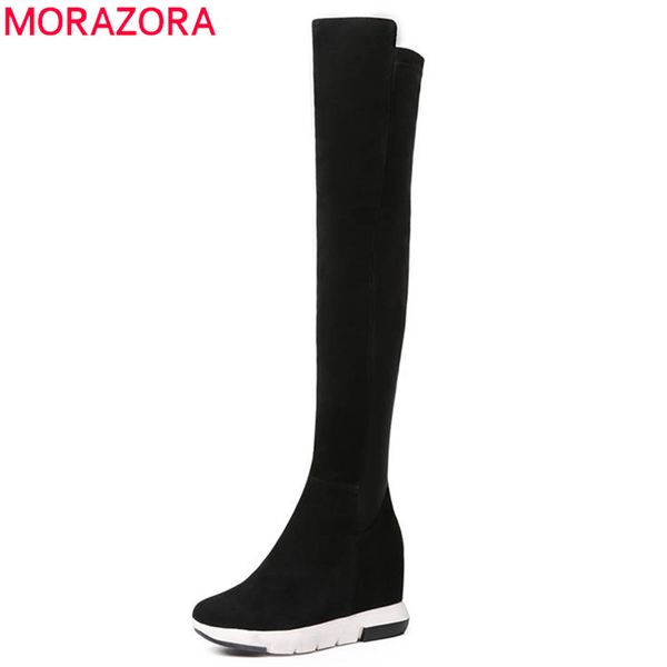 morazora 2020 cow suede leather thigh high boots women round toe long boots wedges high heels shoes woman, Black
morazora 2020 cow suede leather thigh high boots women round toe long boots wedges high heels shoes woman, Black