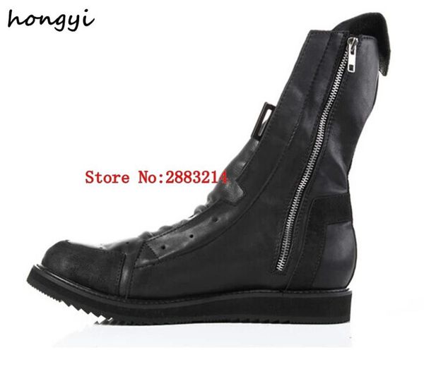 high men genuine leather mid-calf boots round toe boots autumn winter man street style cool quality, Black
high men genuine leather mid-calf boots round toe boots autumn winter man street style cool quality, Black