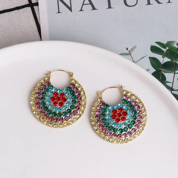 2020 new colorful rhinestone circle round hoop earrings for women's fashion statement golden boho charm earrings party jewelry, Golden;silver
2020 new colorful rhinestone circle round hoop earrings for women's fashion statement golden boho charm earrings party jewelry, Golden;silver