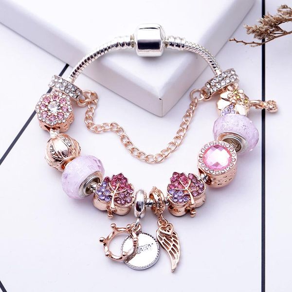 the new rose gold leaf bead bracelet is suitable for pandora style ladies holiday gift jewelry, Black
the new rose gold leaf bead bracelet is suitable for pandora style ladies holiday gift jewelry, Black