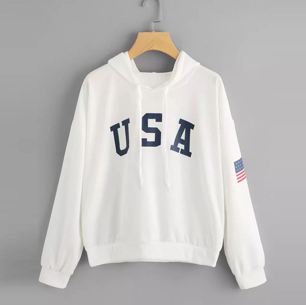 usa letter print new women fashion long sleeve hoodie sweatshirt harajuku jumper hooded pullover casual loose white coat, Black
usa letter print new women fashion long sleeve hoodie sweatshirt harajuku jumper hooded pullover casual loose white coat, Black