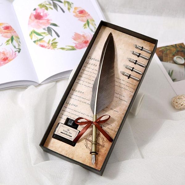 retro calligraphy quill feather dip pen writing ink set fountain pens stationery gift box wedding birthday gifts dropshipping
retro calligraphy quill feather dip pen writing ink set fountain pens stationery gift box wedding birthday gifts dropshipping