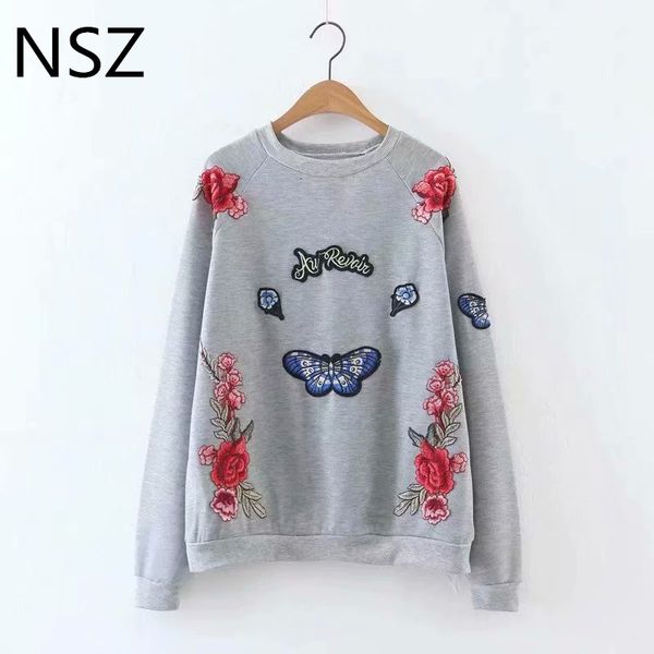 women floral embroidery oversize sweatshirt hoodies letter long sleeve o neck pullovers female casual loose hoodies hood, Black
women floral embroidery oversize sweatshirt hoodies letter long sleeve o neck pullovers female casual loose hoodies hood, Black
