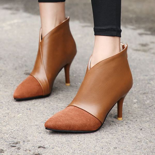 fashion women's boots autumn botines mujer 2019 thin heels boots women zip buckle schoenen versatile ankle high heels, Black
fashion women's boots autumn botines mujer 2019 thin heels boots women zip buckle schoenen versatile ankle high heels, Black