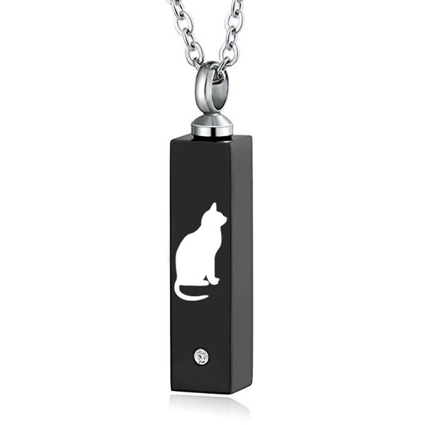 cremation pendant bar rectangle black urn pendant necklace pet cat memorial keepsake birthstone crystal cremation jewelry, Silver
cremation pendant bar rectangle black urn pendant necklace pet cat memorial keepsake birthstone crystal cremation jewelry, Silver