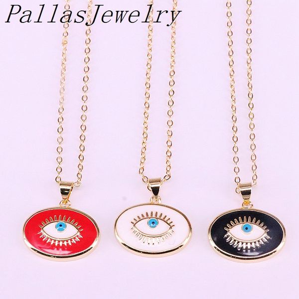 10pcs trendy enamel oval charm eyes pendant necklaces gold color copper chain necklace for women girl, Silver
10pcs trendy enamel oval charm eyes pendant necklaces gold color copper chain necklace for women girl, Silver