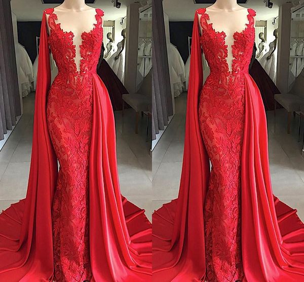 long red 2019 new arrival lace mermaid prom dresses watteau train sheer neck formal dresses evening gowns vestidos de fiesta robes de bal, Black
long red 2019 new arrival lace mermaid prom dresses watteau train sheer neck formal dresses evening gowns vestidos de fiesta robes de bal, Black