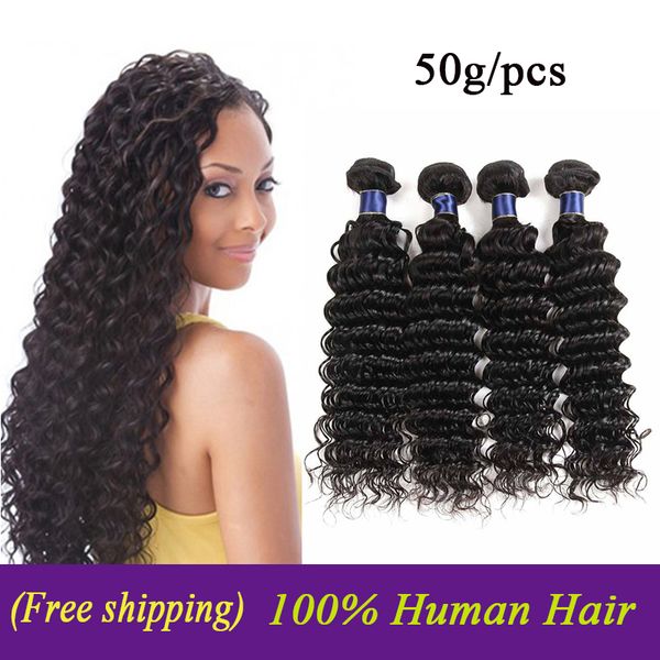 vendors deep wave human hair weave bundles brazilian peruvian indian malaysian deep wave virgin remy hair wefts extensions 50g/pcs, Black
vendors deep wave human hair weave bundles brazilian peruvian indian malaysian deep wave virgin remy hair wefts extensions 50g/pcs, Black