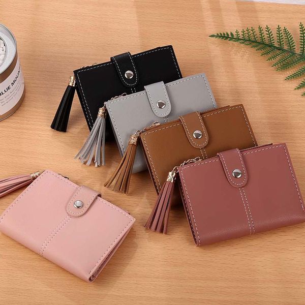 women's fashion casual simple short wallet tassel coin purse zipper card holders wallet bag, Red;black
women's fashion casual simple short wallet tassel coin purse zipper card holders wallet bag, Red;black