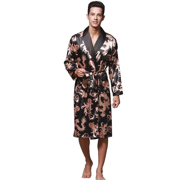 tony&candice men's satin robe long sleeve spa bathrobe dragon printed loungewear sleepwear, Black;brown
tony&candice men's satin robe long sleeve spa bathrobe dragon printed loungewear sleepwear, Black;brown
