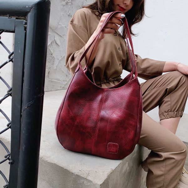 new pu bucket bag 2019 women's solid color casual wild fashion retro shoulder large capacity europe and america spring
new pu bucket bag 2019 women's solid color casual wild fashion retro shoulder large capacity europe and america spring
