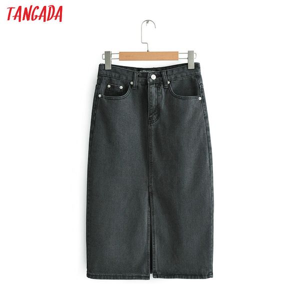 tangada women black denim skirts vintage ladies midi skirt fashion casual brand feminina midi calf length saias faldas fn65
tangada women black denim skirts vintage ladies midi skirt fashion casual brand feminina midi calf length saias faldas fn65