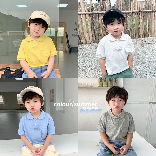 2020 boys summer short sleeve t-shirt children printed letters lapel short sleeve top, Blue
2020 boys summer short sleeve t-shirt children printed letters lapel short sleeve top, Blue