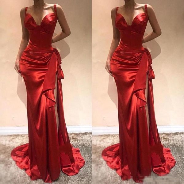 2019 African Red Prom Dresses Spaghtti Straps Mermaid Long Split Side Maid Of Honor Bridesmaid Dress Long Evening Gowns
2019 African Red Prom Dresses Spaghtti Straps Mermaid Long Split Side Maid Of Honor Bridesmaid Dress Long Evening Gowns