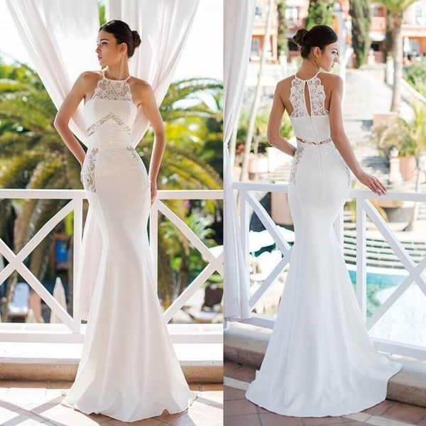 oksana mukha 2019 wedding dresses halter neck lace appliques satin bohemia bridal gowns boho mermaid wedding dress robe de mariée, White
oksana mukha 2019 wedding dresses halter neck lace appliques satin bohemia bridal gowns boho mermaid wedding dress robe de mariée, White