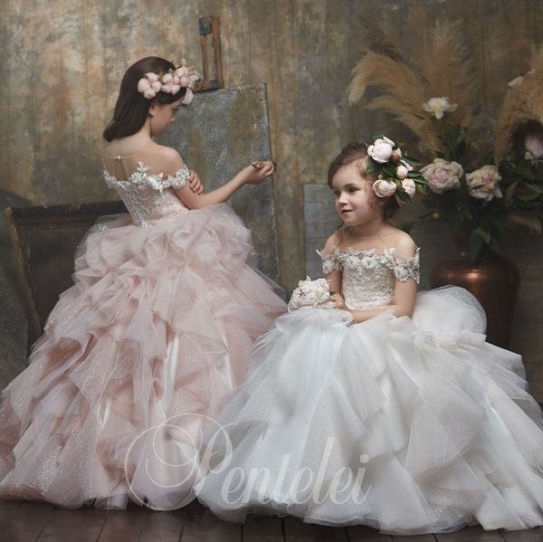 chic beaded flower girl dresses for wedding sheer jewel neck 3d appliqued toddler pageant gowns short sleeves tiered kids prom dress, White;blue
chic beaded flower girl dresses for wedding sheer jewel neck 3d appliqued toddler pageant gowns short sleeves tiered kids prom dress, White;blue