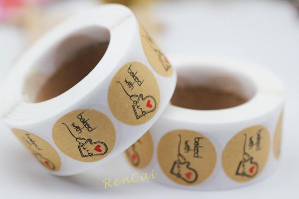 100pcs kraft "baked with love" stickers cake box gift paper stickers for diy manual wedding decoration gift card gift box etc, Black
100pcs kraft "baked with love" stickers cake box gift paper stickers for diy manual wedding decoration gift card gift box etc, Black