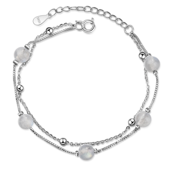 simple student style personality wild fresh double crystal female models 925 sterling silver bracelets jo048, Black
simple student style personality wild fresh double crystal female models 925 sterling silver bracelets jo048, Black