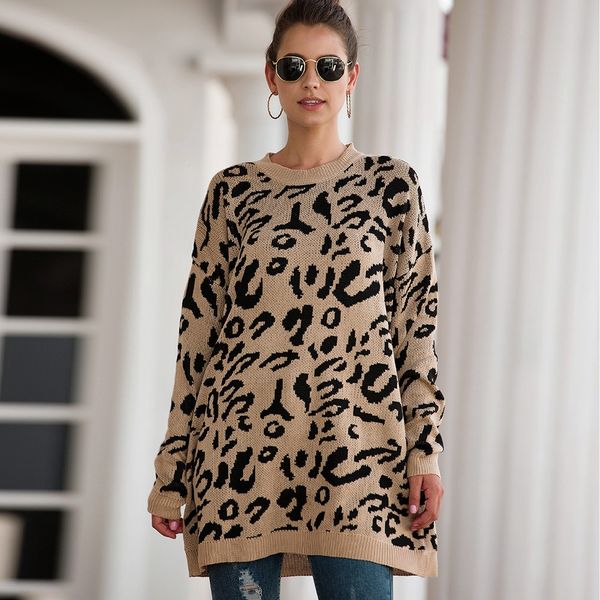 pull long femme sweater women leopard print long sleeve crew neck knitted oversized pullover winter sweaters women plus size, White;black
pull long femme sweater women leopard print long sleeve crew neck knitted oversized pullover winter sweaters women plus size, White;black