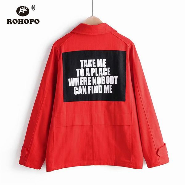 rohopo high low women autumn pockets cotton red jacket back letter streetwear harajuku girl retro outwear #638, Black;brown
rohopo high low women autumn pockets cotton red jacket back letter streetwear harajuku girl retro outwear #638, Black;brown