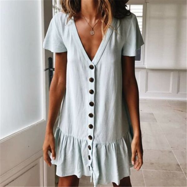 женщины с коротким рукавом летнее платье складки wrap boho мини платье дамы v-образным вырезом летняя кнопка сарафан holiday beach daily dre, Black;gray
женщины с коротким рукавом летнее платье складки wrap boho мини платье дамы v-образным вырезом летняя кнопка сарафан holiday beach daily dre, Black;gray