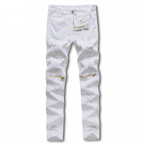 2018 skinny jeans mens white hole hip hop denim pants zipper pencil jeans kanye west biker fashion ripped for men, Blue
2018 skinny jeans mens white hole hip hop denim pants zipper pencil jeans kanye west biker fashion ripped for men, Blue