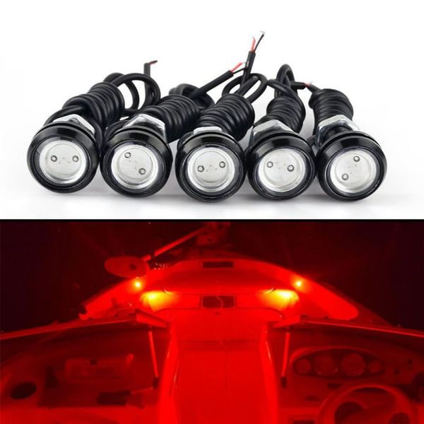 

10pcs 23mm led eagle eye car fog drl daytime reverse parking signal yellow blue white red waterproof daytime running lights 12v