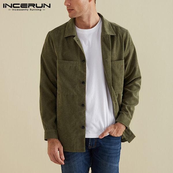 incerun autumn fashion men solid retro corduroy double pockets long sleeve casual shirt fresh joker button streetwear mens, White;black
incerun autumn fashion men solid retro corduroy double pockets long sleeve casual shirt fresh joker button streetwear mens, White;black
