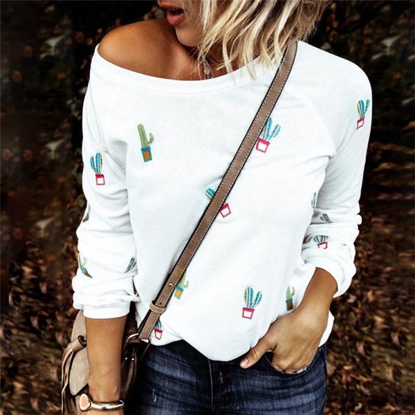 tshirt autumn cute crew neck print fashion cactus pattern undercoat casual comfortable women females long sleeve, White
tshirt autumn cute crew neck print fashion cactus pattern undercoat casual comfortable women females long sleeve, White