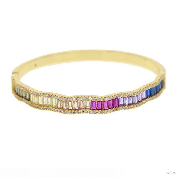 rainbow cz gold plated bangle for women trendy fashion jewelry micro pave baguette colorful cz luxury rainbow jewelry, Golden;silver
rainbow cz gold plated bangle for women trendy fashion jewelry micro pave baguette colorful cz luxury rainbow jewelry, Golden;silver