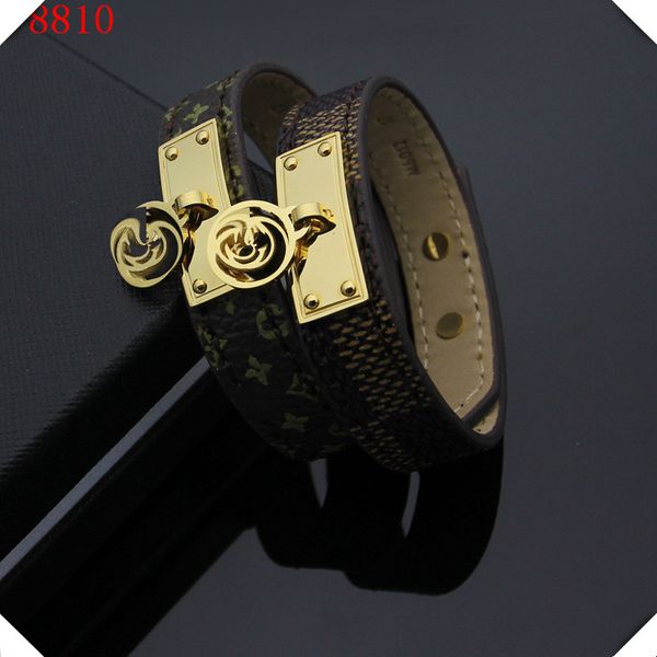 genuine leather bracelets with gold letter accessories design for women 316l titanium steel flower print bracelet brand same fashion jewelry, Black 
genuine leather bracelets with gold letter accessories design for women 316l titanium steel flower print bracelet brand same fashion jewelry, Black
