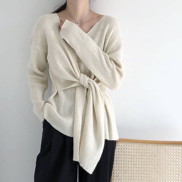 neploe autumn oversized sweater women 2019 new knitted pullover waist lace up jumper korean simple outwear knitwear 36831, White;black
neploe autumn oversized sweater women 2019 new knitted pullover waist lace up jumper korean simple outwear knitwear 36831, White;black