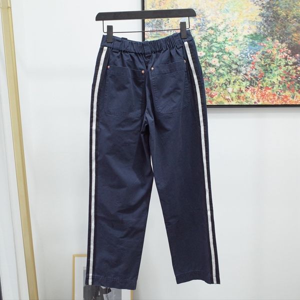 women pants 2020 spring and summer striped patchwork casual trousers, Black;white
women pants 2020 spring and summer striped patchwork casual trousers, Black;white