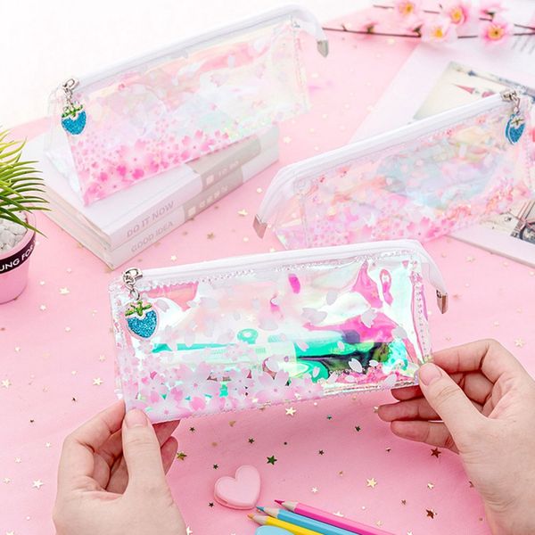 shining glitter laser pencil case cherry sakura pencil bag holographic stationery school office supply escolar papelaria girl
shining glitter laser pencil case cherry sakura pencil bag holographic stationery school office supply escolar papelaria girl