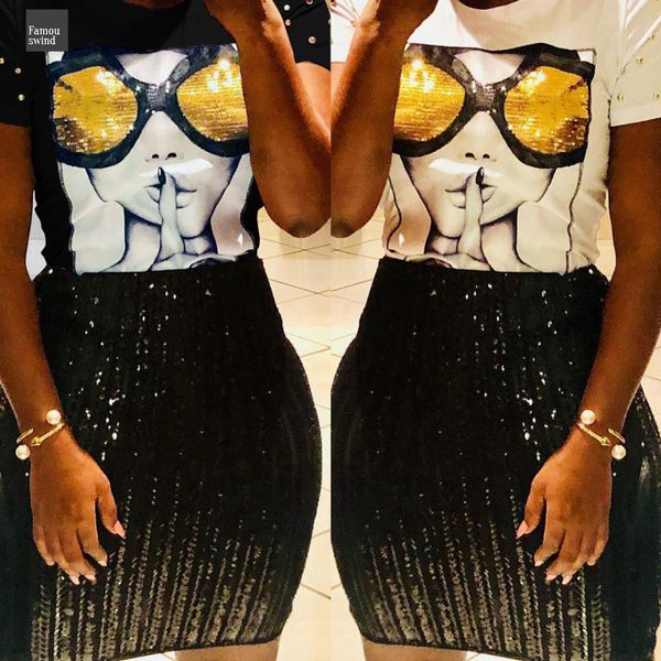 2019 рубашки мода весна зима t топы с коротким рукавом версия для печати версия для печати sequined pearls sexy футболках женщины vestidos т, White 
2019 рубашки мода весна зима t топы с коротким рукавом версия для печати версия для печати sequined pearls sexy футболках женщины vestidos т, White